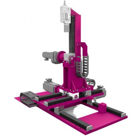 Een gantry systeem is in essentie een robotarm die zich in drie dimensies kan bewegen. De drie assen (X, Y en Z) staan loodrecht op elkaar en maken het mogelijk om een werkstuk of gereedschap naar elke gewenste positie binnen het werkgebied te verplaatsen. Deze systemen worden vaak gebruikt voor taken zoals pick and place, 3D printen, lasersnijden en inspectie.