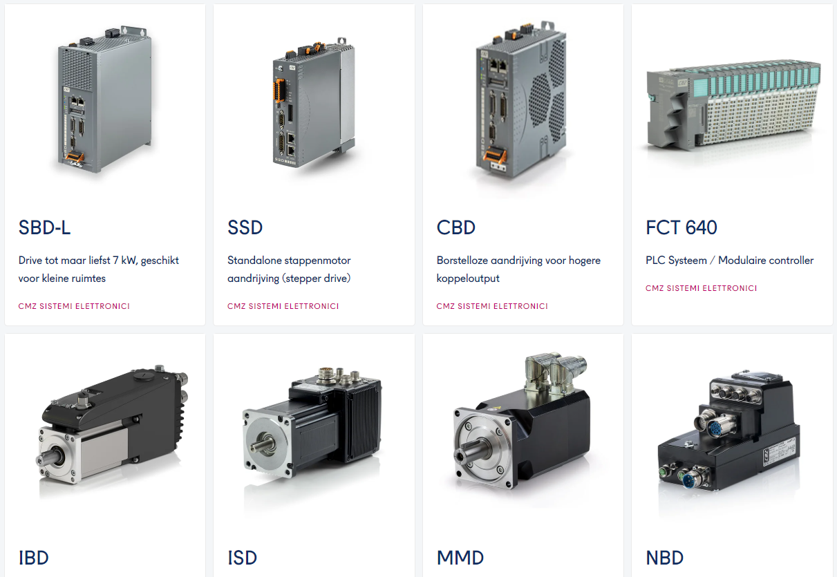 Deze servo producten van CMZ vindt u bij MCA en kunt u bestellen